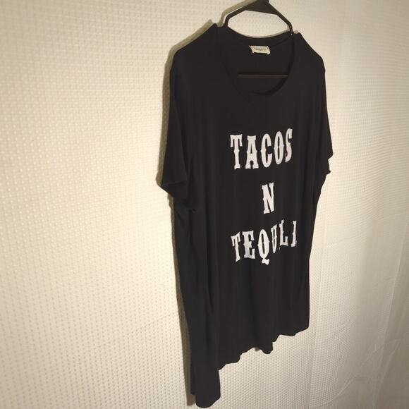 Ginger G Women’s M Black Graphic Tee Tacos N Tequila Short Sleeve Novelty Shirt - Picture 2 of 6